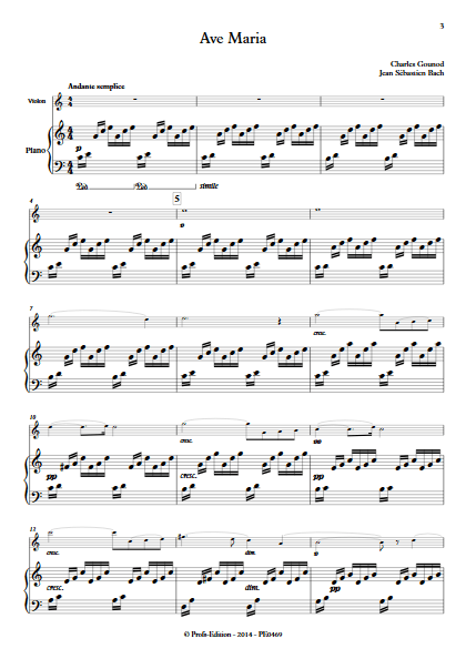 Ave Maria - Violon et Piano - BACH & GOUNOD - app.scorescoreTitle