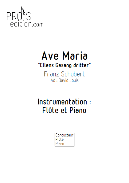 Ave Maria - Flûte et Piano - SCHUBERT F. - front page
