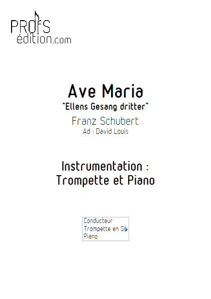 Ave Maria - Trompette et Piano - SCHUBERT F. - front page