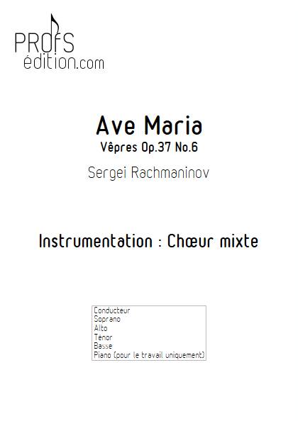 Ave Maria (Vêpres) - Chœur mixte - RACHMANINOV - front page