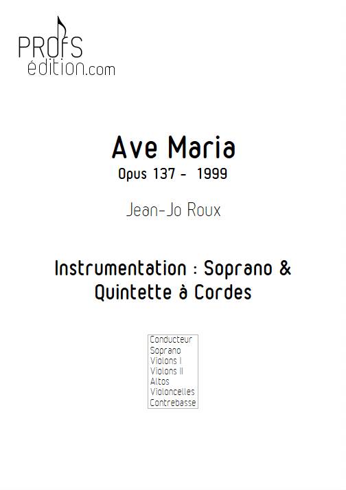 Ave Maria - Soprano & Quintette à Cordes - ROUX J.J. - front page