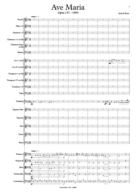 Ave Maria - Soprano & Orchestre Symphonique - ROUX J.J. - app.scorescoreTitle