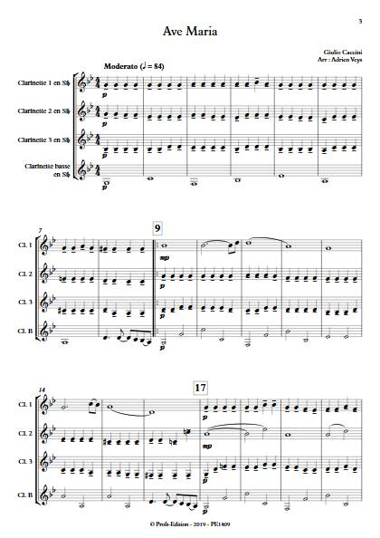 Ave Maria - Quatuor de Clarinettes - CACCINI G. - app.scorescoreTitle