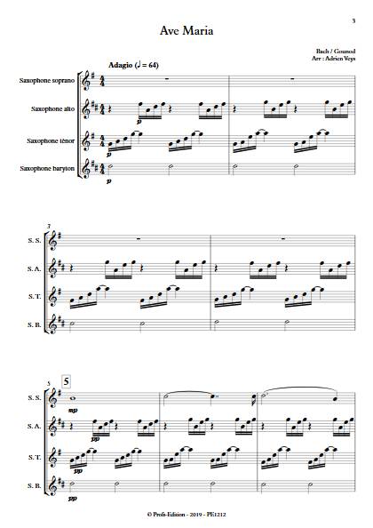 Ave Maria - Quatuor de Saxophones - BACH J. S. GOUDOD C. - app.scorescoreTitle