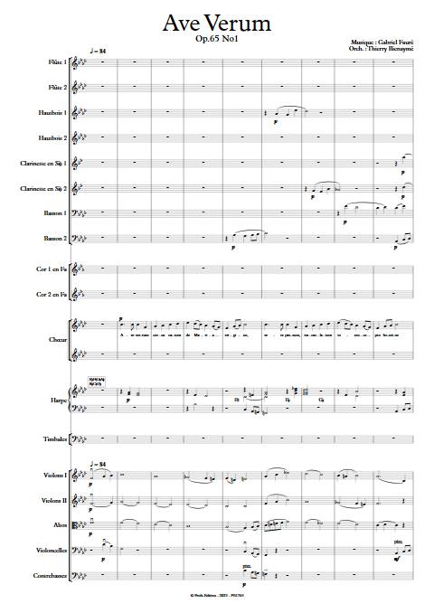Ave Verum - Orchestre Symphonique & Chœur - FAURE G. - Educationnal sheet