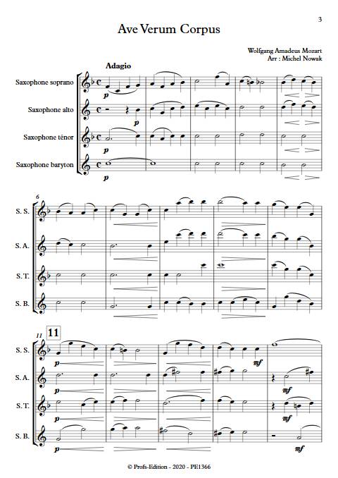 Ave Verum Corpus - Quatuor de Saxophones - MOZART W. A. - app.scorescoreTitle