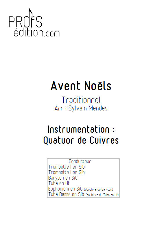 Avent Noël - Quatuor Cuivres - TRADITIONNEL - front page