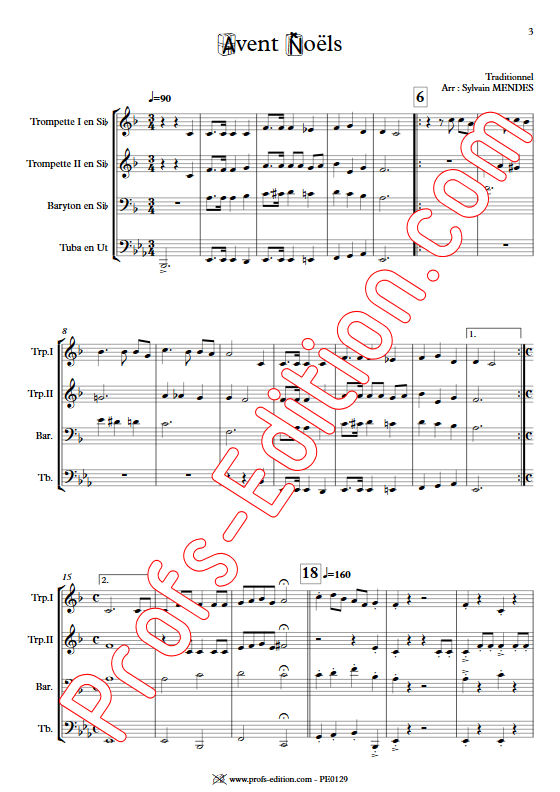 Avent Noël - Quatuor Cuivres - TRADITIONNEL - app.scorescoreTitle