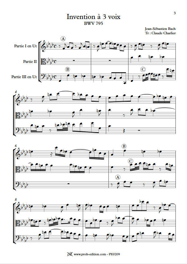 Invention BWV 795 - Trio - BACH J. S. - app.scorescoreTitle