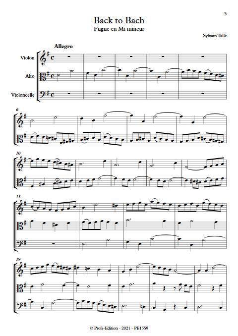 Back to Bach - Trio à cordes - TALLE S. - app.scorescoreTitle