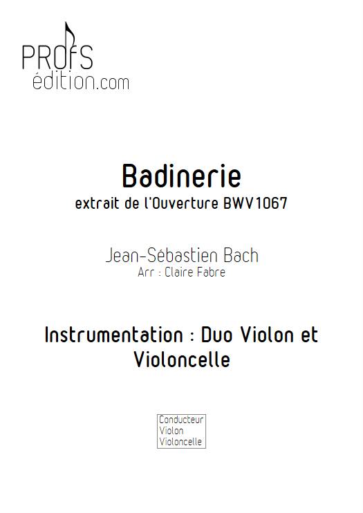 Badinerie - Duo violon Violoncelle - BACH J. S. - front page