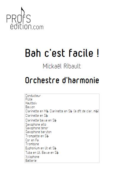 Bah c'est facile - Orchestre d'harmonie - RIBAULT M. - front page