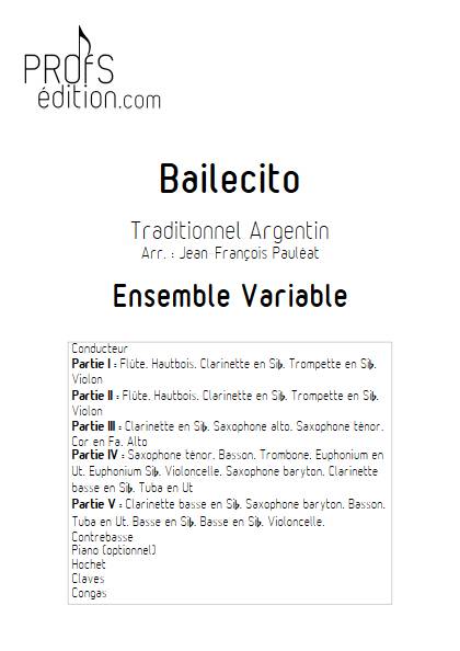 Bailecito - Ensemble Variable - TRADITIONNEL ARGENTIN - front page