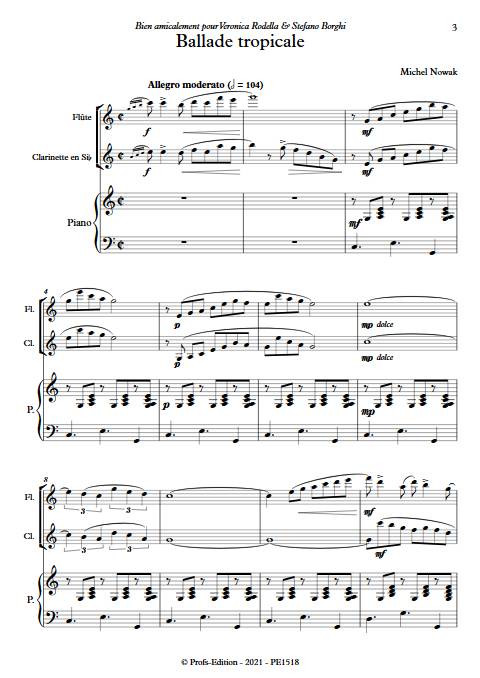 Ballade tropicale - Trio Flûte Clarinette Piano - NOWAK M. - app.scorescoreTitle