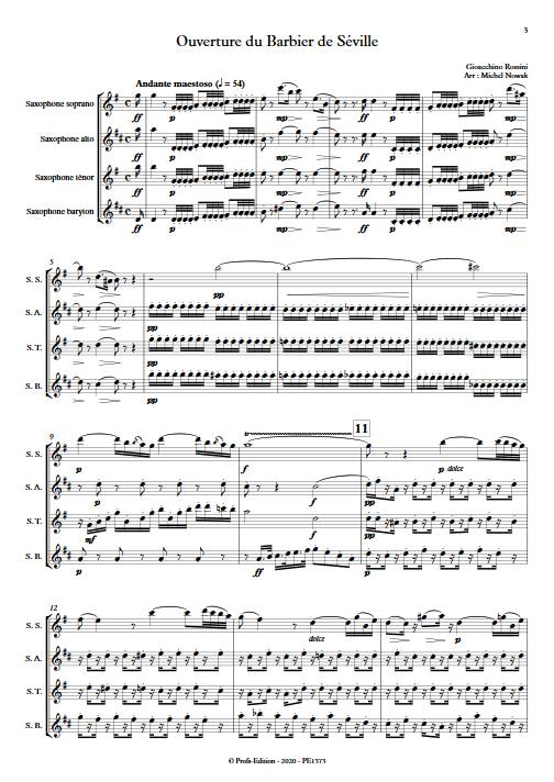 Barbier de Séville - Quatuor de Saxophones - ROSSINI G. - app.scorescoreTitle