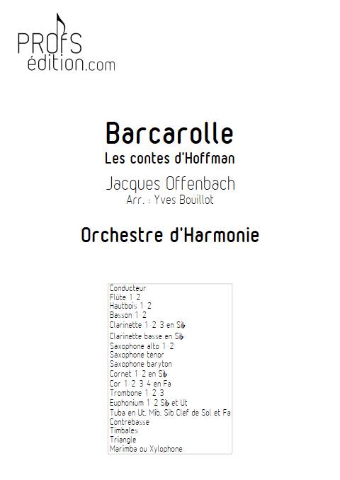 Barcarolle - Orchestre d'Harmonie - OFFENBACH J. - front page