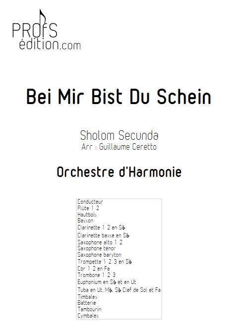 Bei Mir Bist Du Schein - Orchestre d'harmonie - SECUNDO S. - front page