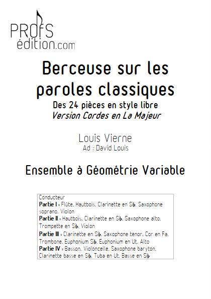 Berceuse - Ensemble Variable - VIERNE L. - front page