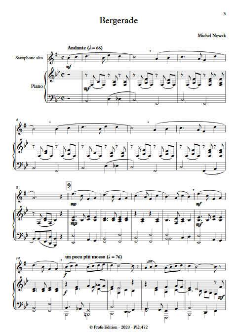 Bergerade - Saxophone Piano - NOWAK M. - app.scorescoreTitle