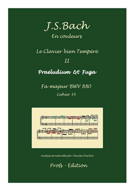 Clavier Bien Tempéré 2 BWV 880 - Analyse - CHARLIER C. - front page