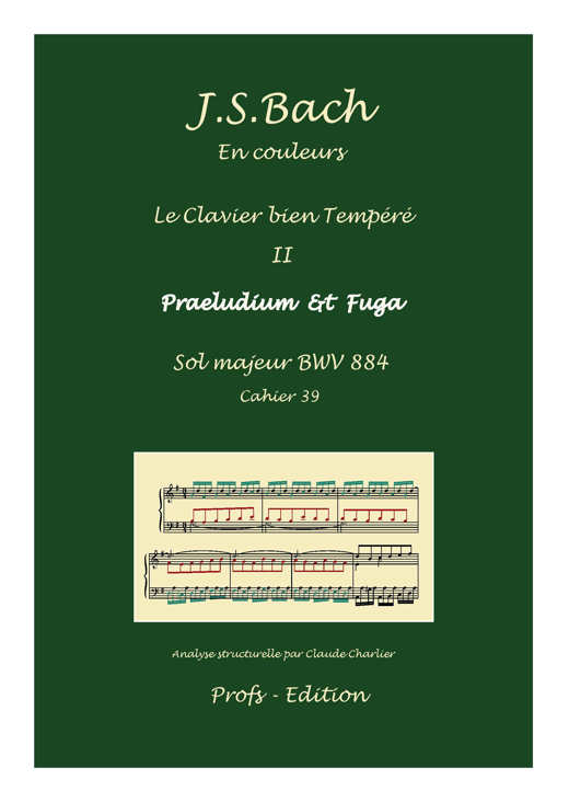Clavier Bien Tempéré 2 BWV 884 - Analyse - CHARLIER C. - front page