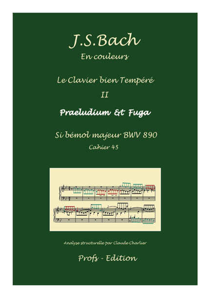 Clavier Bien Tempéré 2 BWV 890 - Analyse - CHARLIER C. - front page