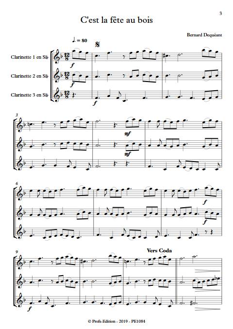 C'est la fête au bois - Trio de Clarinettes - DEQUEANT B. - app.scorescoreTitle