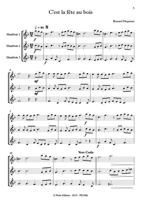 C'est la fête au bois - Trio de Hautbois - DEQUEANT B. - app.scorescoreTitle