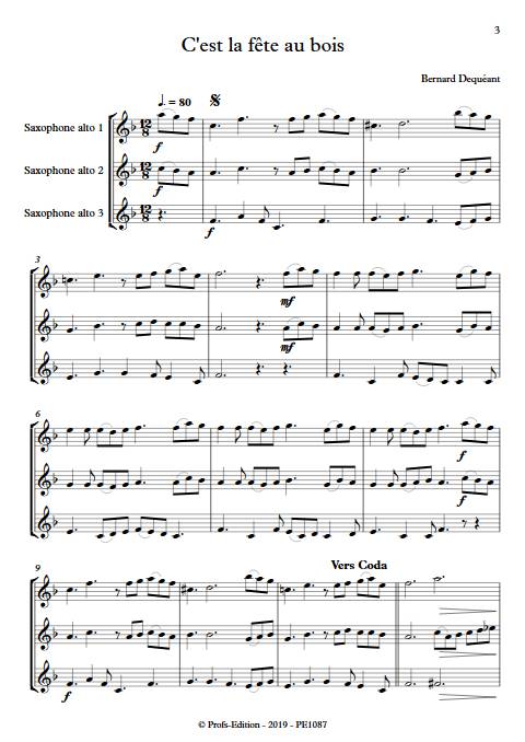 C'est la fête au bois - Trio de Saxophones - DEQUEANT B. - app.scorescoreTitle