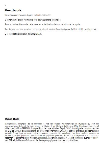 Ça va jazzer - Orchestre d'harmonie - RIBAULT M. - Educationnal sheet