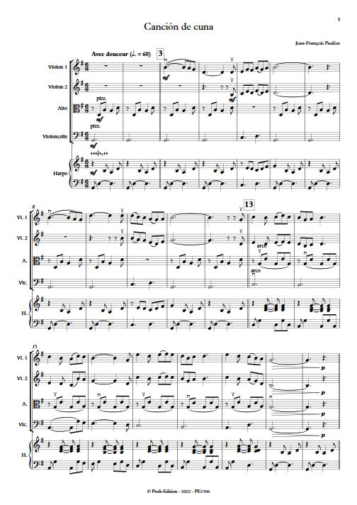 Cancion de cuna - Orchestre à Cordes - PAULEAT J. F. - app.scorescoreTitle