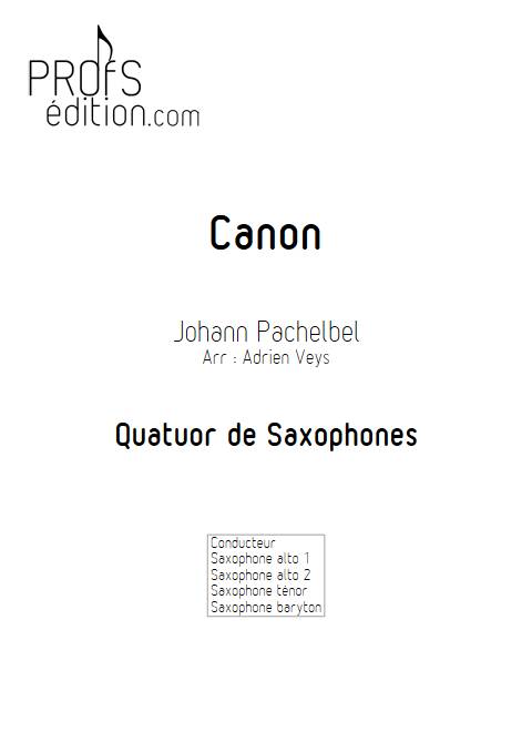 Canon - Quatuor de Saxophones - PACHELBEL J. - front page