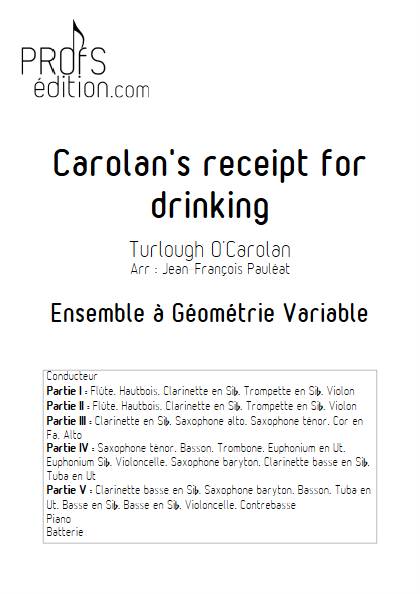 Carolan's receipt for drinking - Ensemble Variable - O'CAROLAN T. - front page