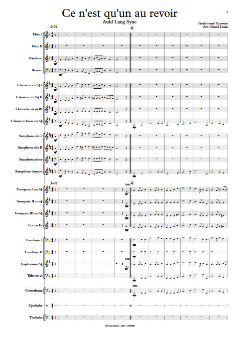 Ce n'est qu'un au revoir - Orchestre d'Harmonie - TRADITIONNEL ECOSSAIS - app.scorescoreTitle