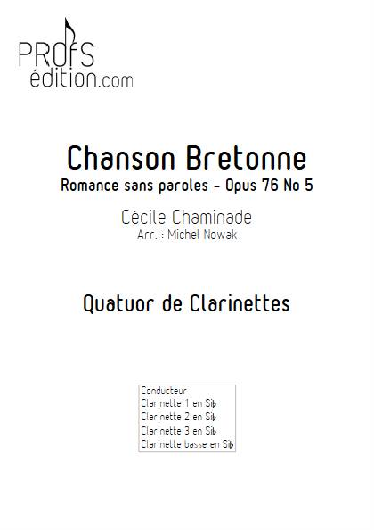 Chanson Bretonne - Quatuor de Clarinettes - CHAMINADE C. - front page