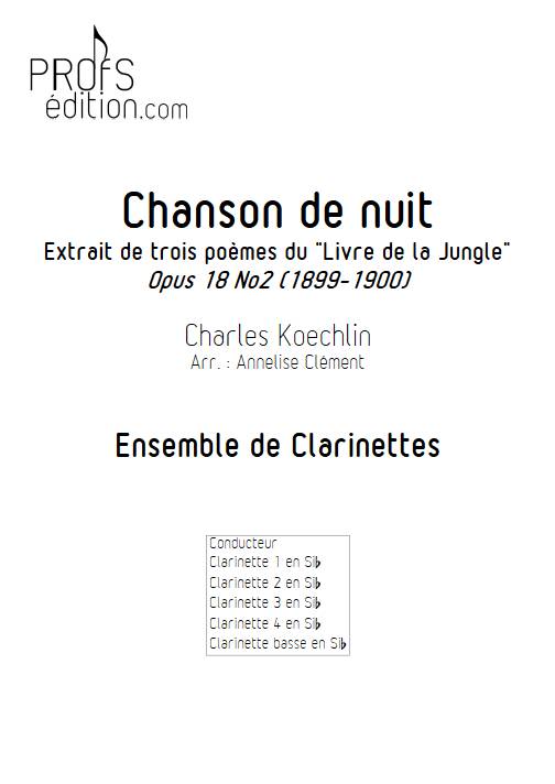 Chanson de nuit - Ensemble de Clarinettes - KOECHLIN C. - front page