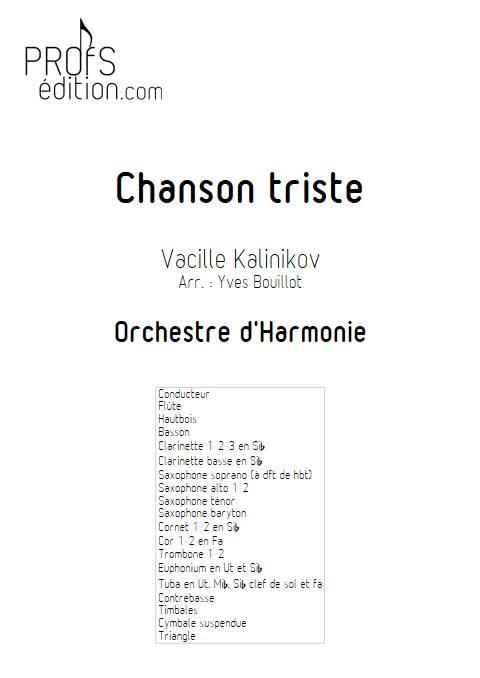 Chanson triste - Orchestre d'harmonie - KALINNIKOV V. - front page