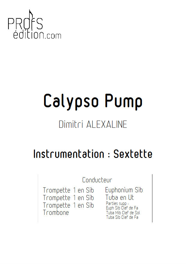 Calypso Pump - Sextet Cuivres - ALEXALINE D. - front page