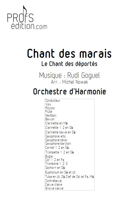 Chant des Marais - Orchestre d'Harmonie - GOGUEL R. - front page