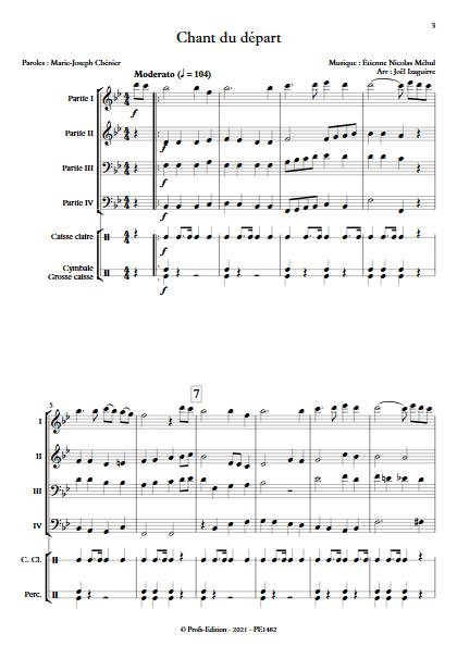 Chant du départ - Ensemble Variable - MEHUL E. N. - app.scorescoreTitle