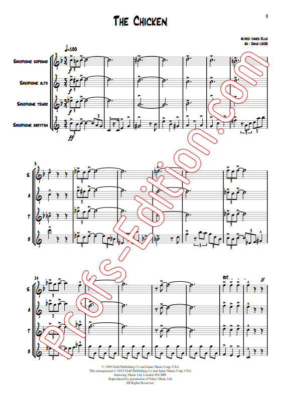 The Chicken - Quatuor Saxophones - ELLIS P. W. - app.scorescoreTitle