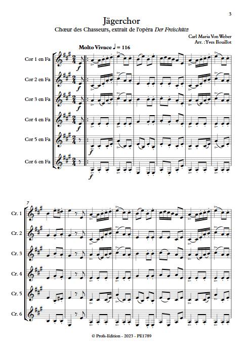 Jägerchor - Choeur des Chasseurs - Ensemble de cors - WEBER C. M. V. - app.scorescoreTitle