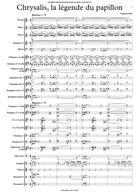 Chrysalis la légende du Papillon - Orchestre d'Harmonie - FRELAT G. - app.scorescoreTitle