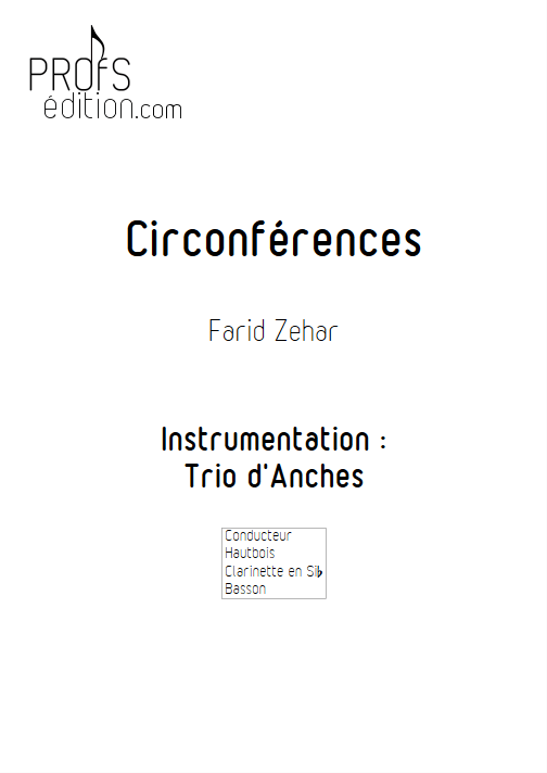 Circonférences - Trio d'anches - ZEHAR F. - front page