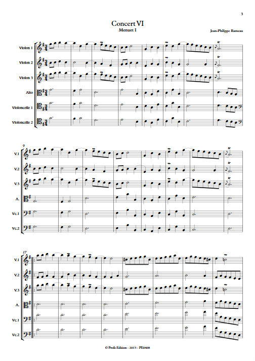 Concert VI - Menuet I & II - Sextuor à Cordes - RAMEAU Jean-Philippe - app.scorescoreTitle