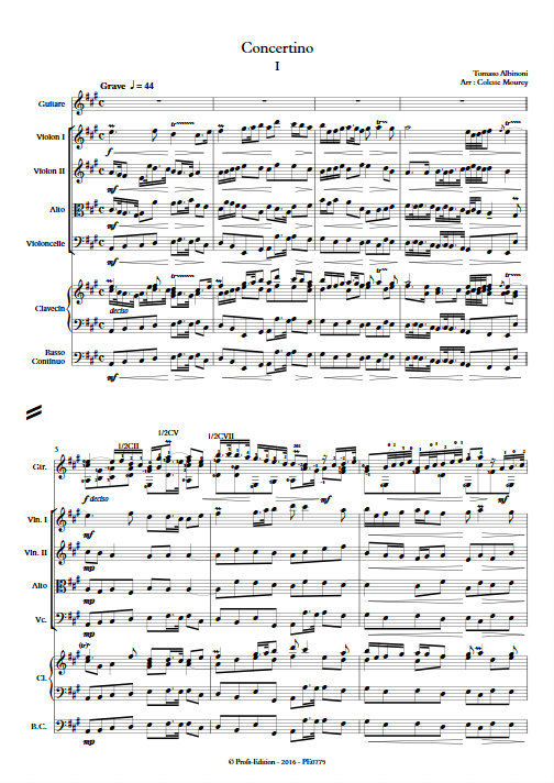 Concertino - Guitare & Orchestre de Chambre à Cordes - ALBINONI T. - app.scorescoreTitle