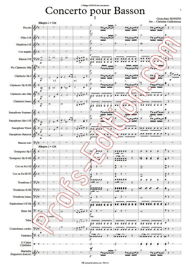 Concerto pour Basson - Orchestre Harmonie - ROSSINI G. - app.scorescoreTitle