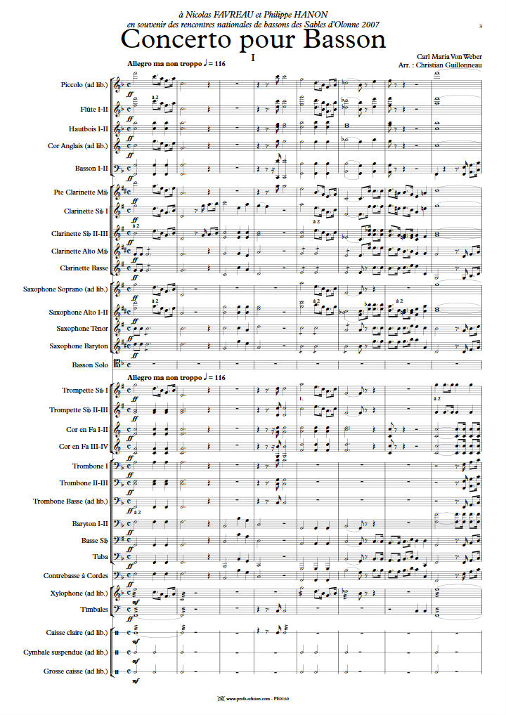 Concerto pour Basson - Orchestre Harmonie - WEBER C. M. V. - app.scorescoreTitle