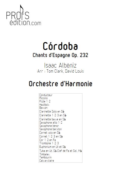 Cordoba - Orchestre d'Harmonie - ALBENIZ I. - front page