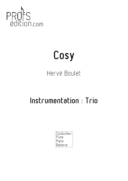Cosy - Trio Flûte, Piano, Batterie- BOULET H. - front page